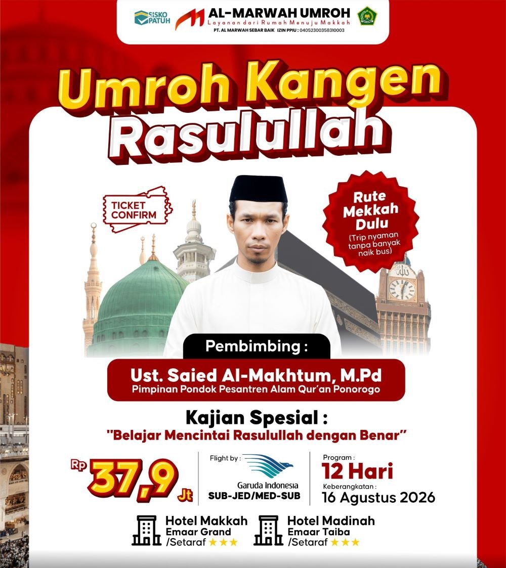 Umroh Kangen Rasulullah Agustus 2026 Madiun